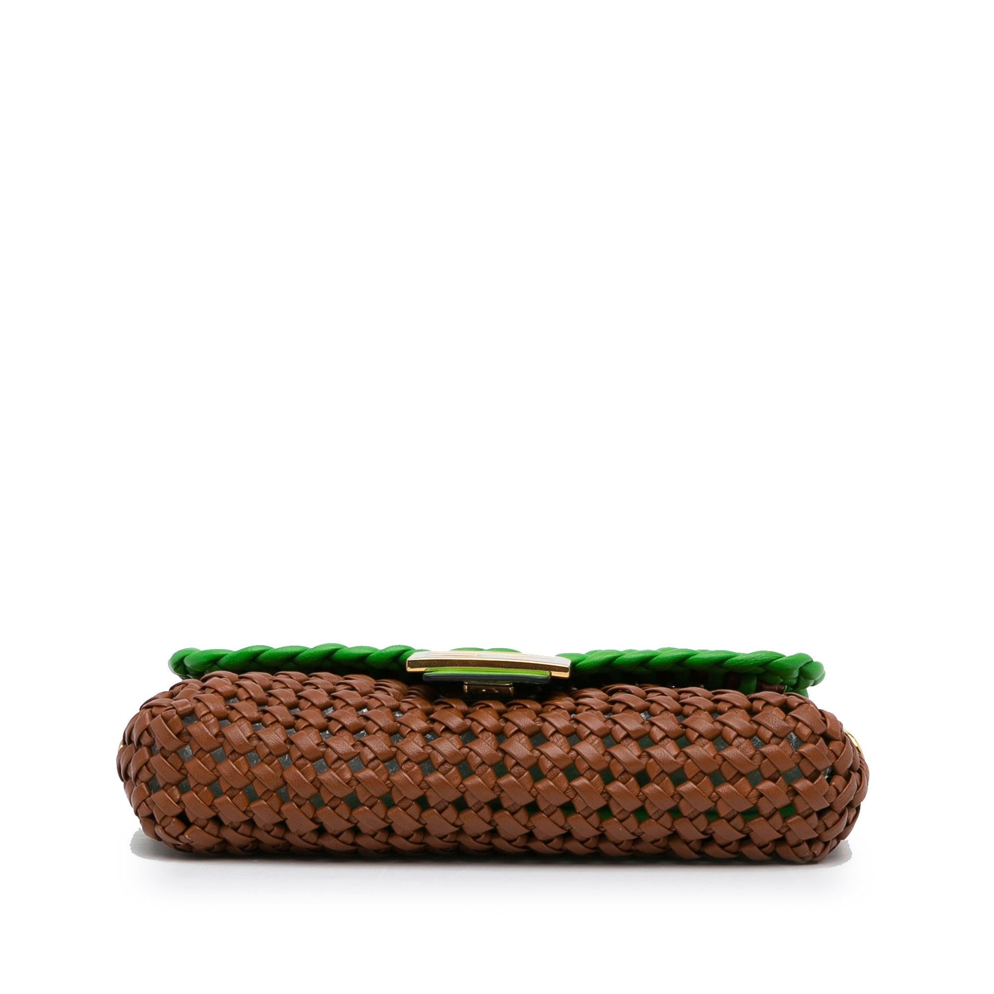 Fendi Medium Woven Leather Baguette Bag (SHG-TagzzS)