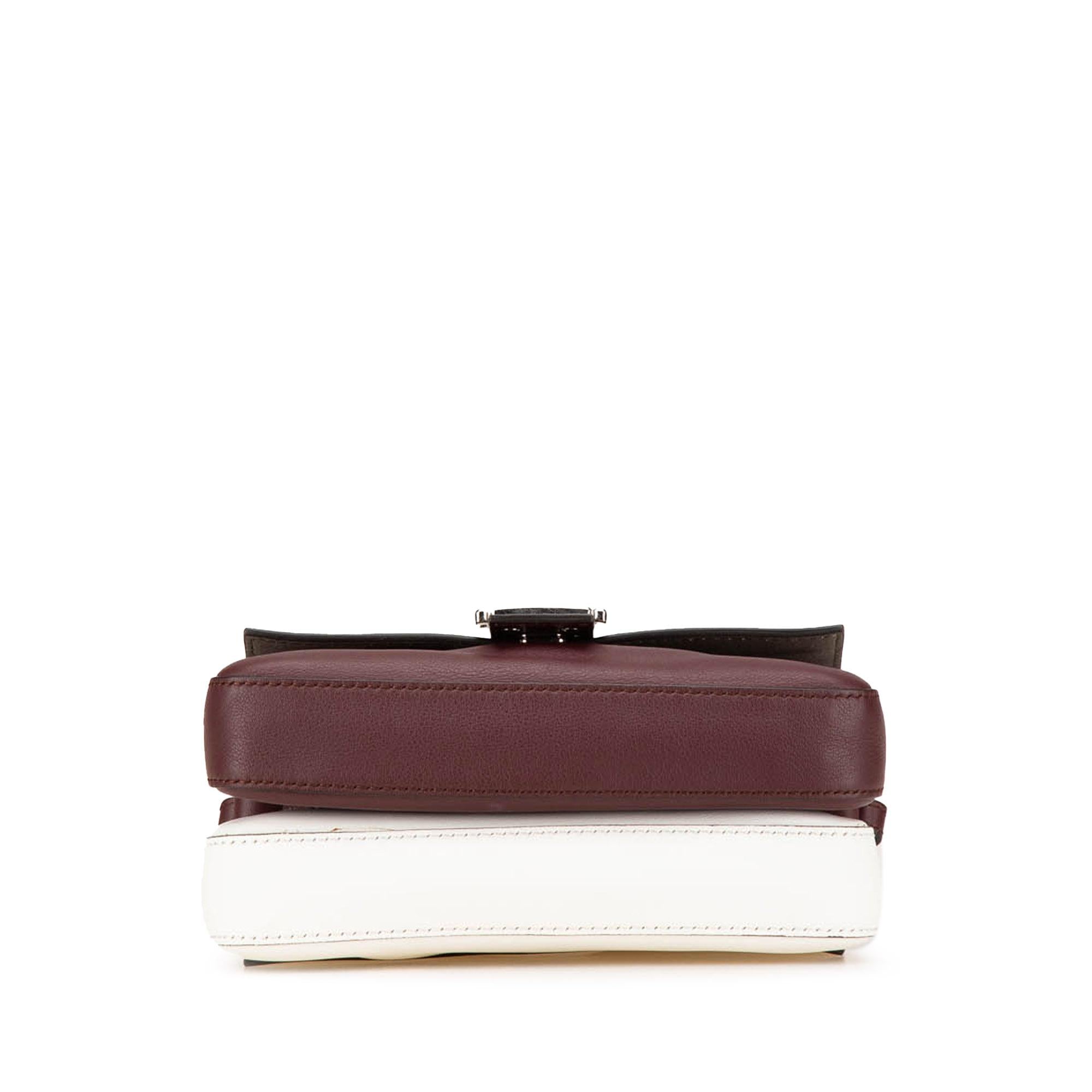 Fendi Micro Bicolor Leather Flowerland Double Baguette Satchel