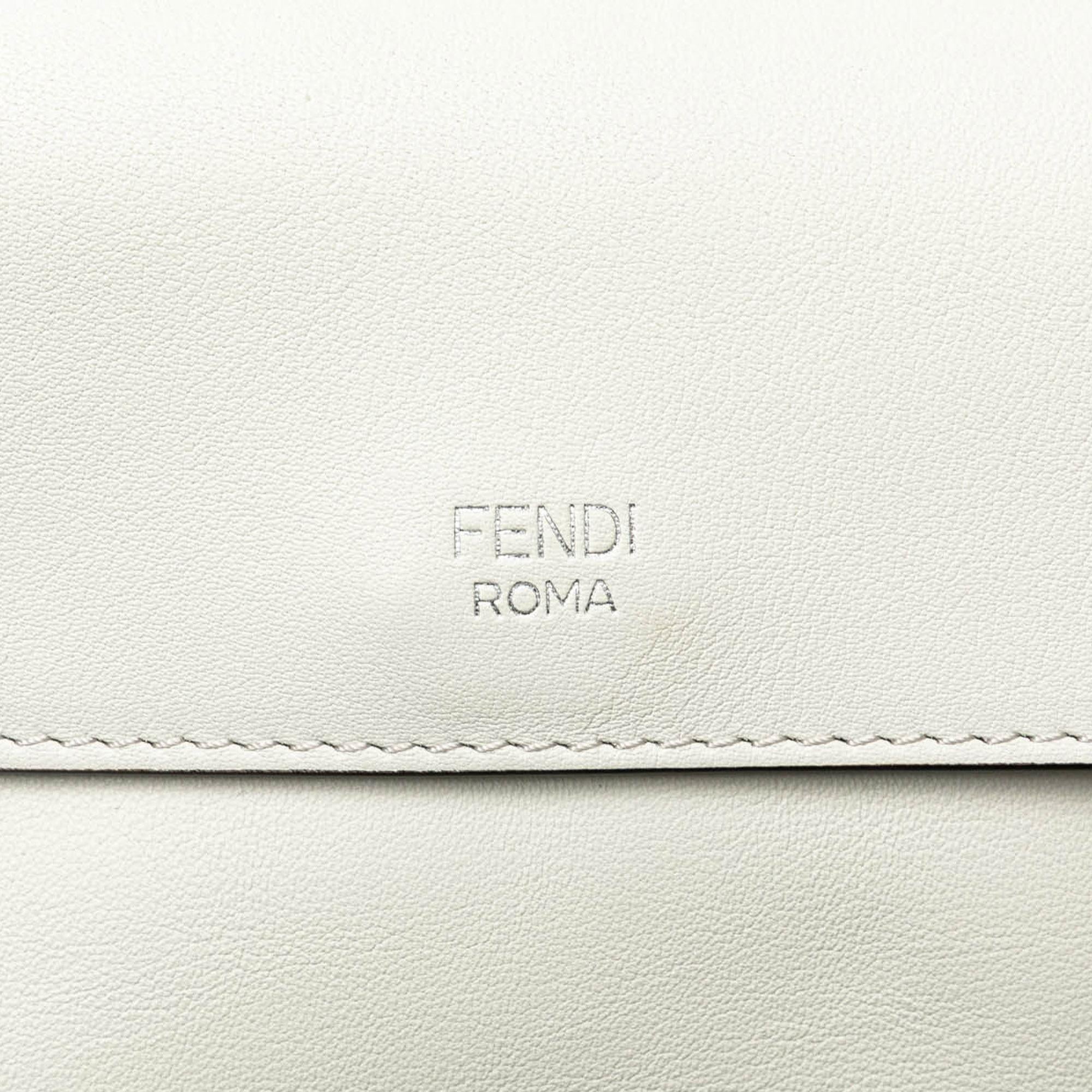 Fendi Micro Bicolor Leather Flowerland Double Baguette Satchel