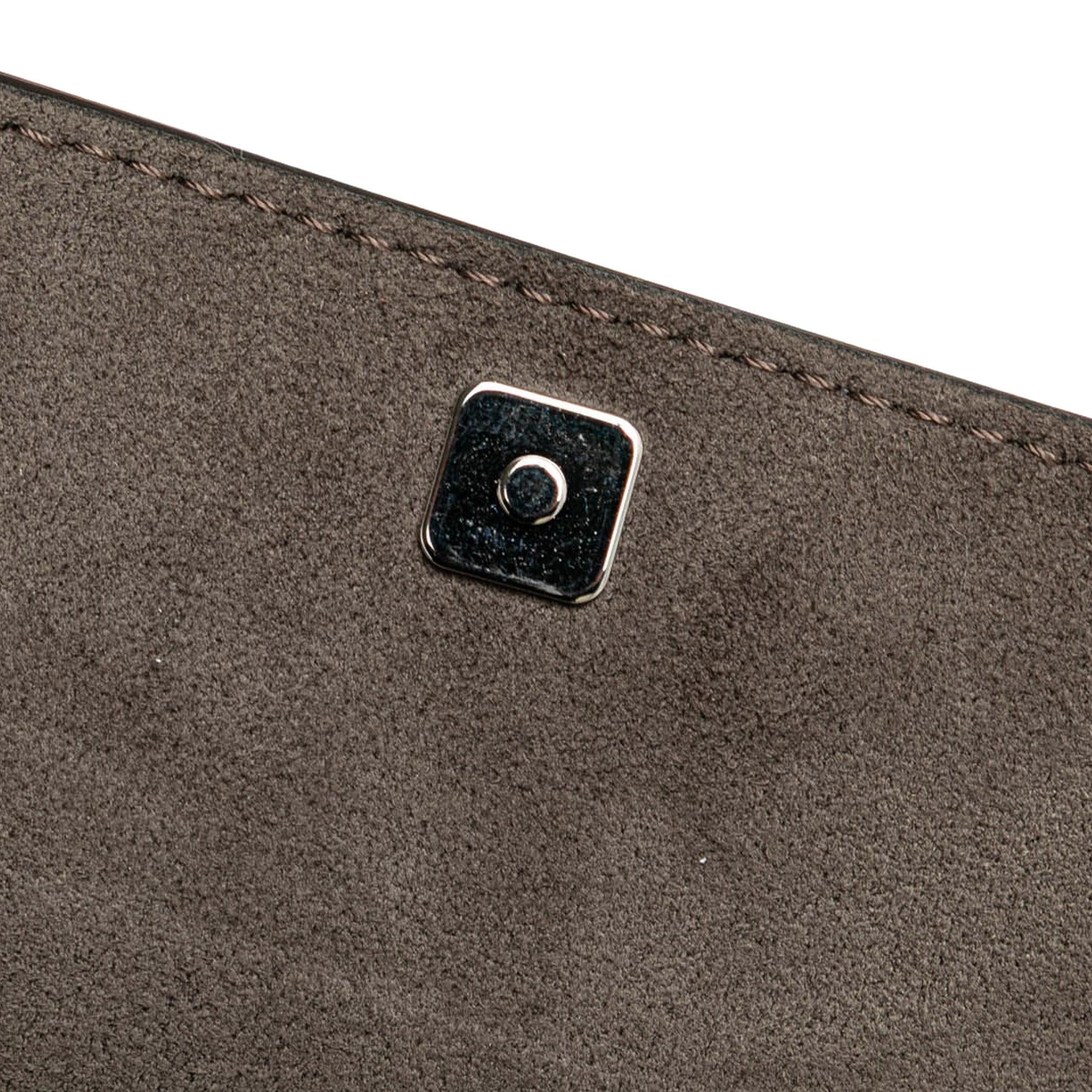 Fendi Micro Bicolor Leather Flowerland Double Baguette Satchel