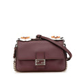 Fendi Micro Bicolor Leather Flowerland Double Baguette Satchel