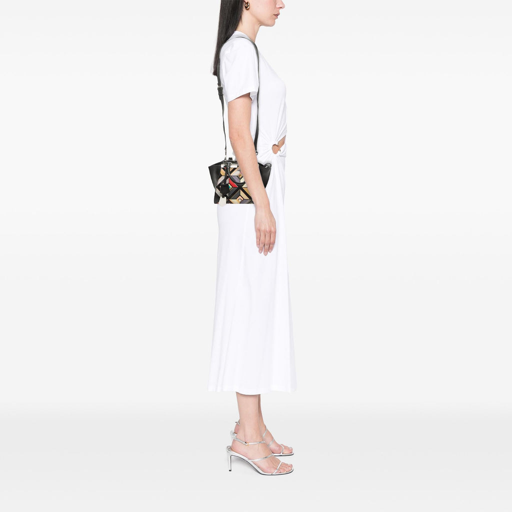 Fendi Mini Calfskin Studded Geometric 3Jours Satchel