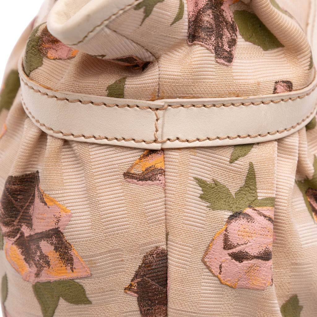 Fendi Mini Zucca Canvas Rose Printed Chef Handbag