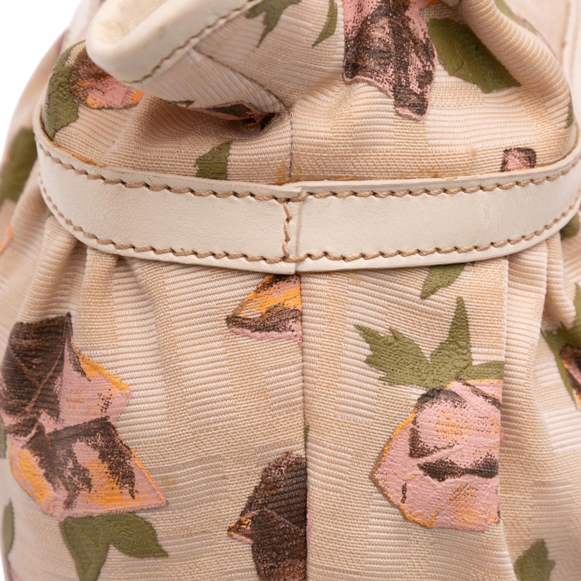 Fendi Mini Zucca Canvas Rose Printed Chef Handbag
