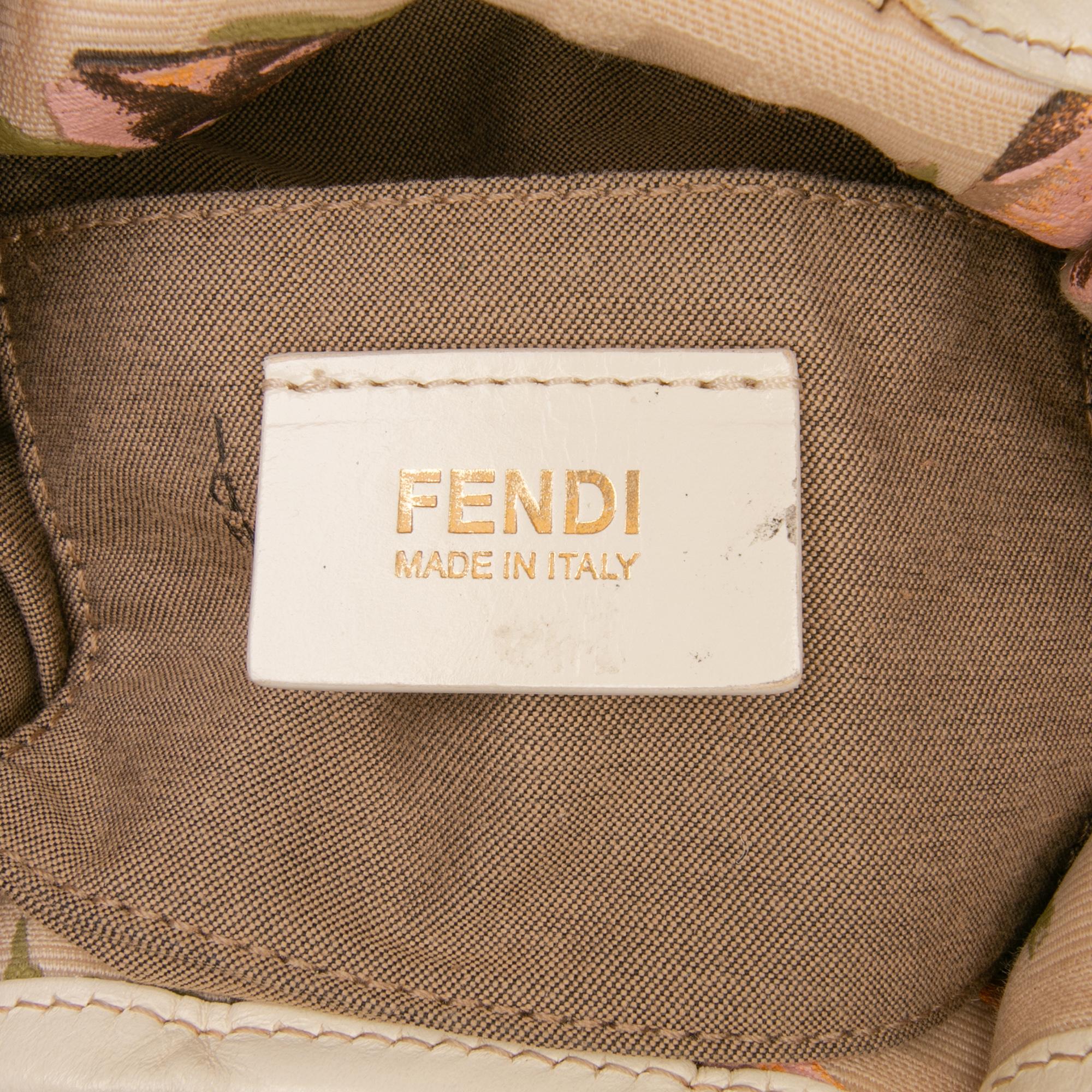 Fendi Mini Zucca Canvas Rose Printed Chef Handbag
