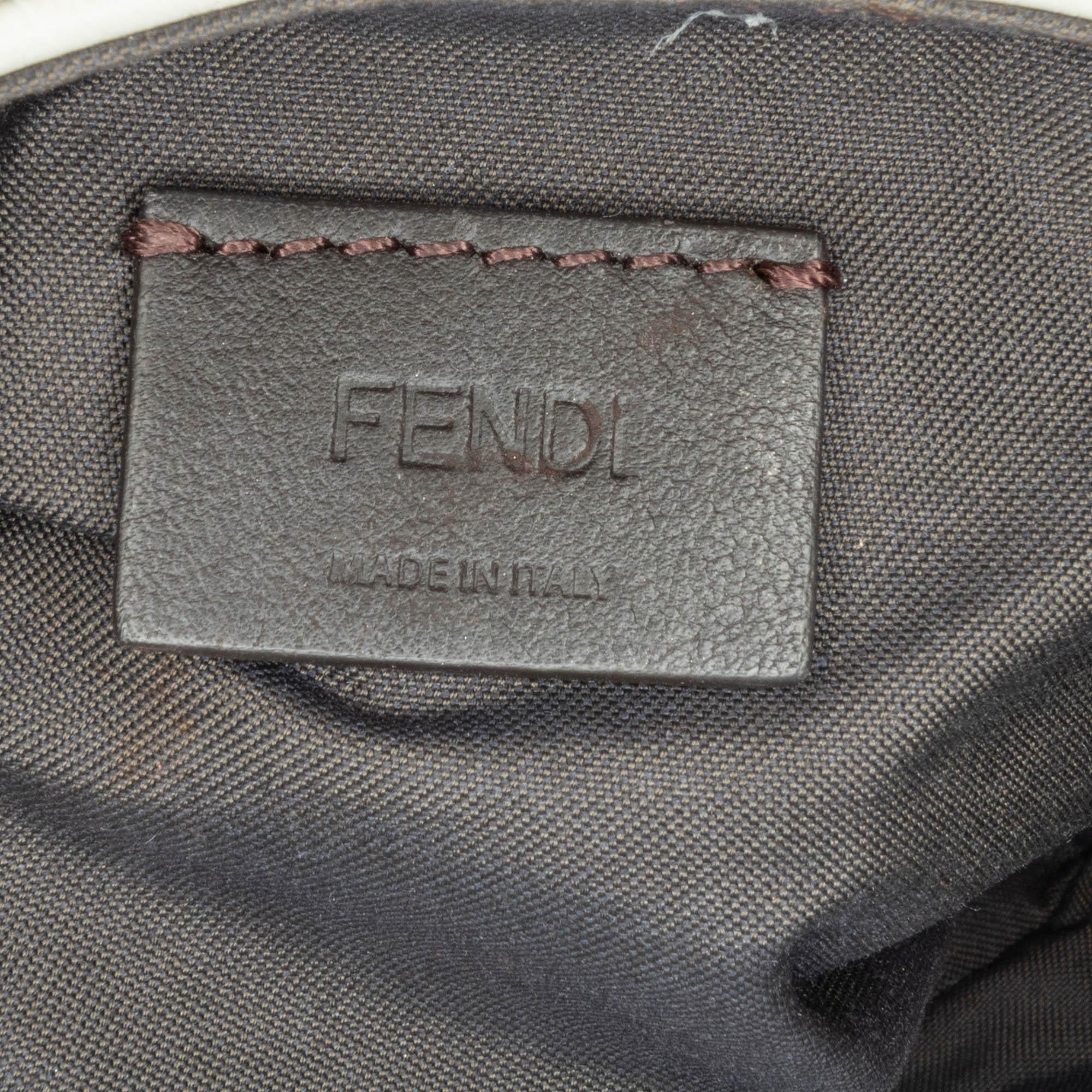 Fendi Mini Zucca Embossed Leather Baguette Satchel