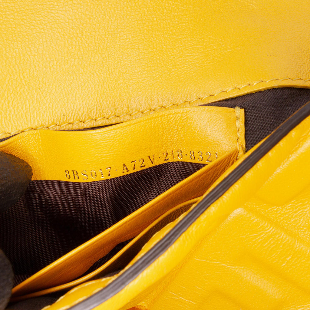Fendi Mini Zucca Embossed Leather Baguette Satchel