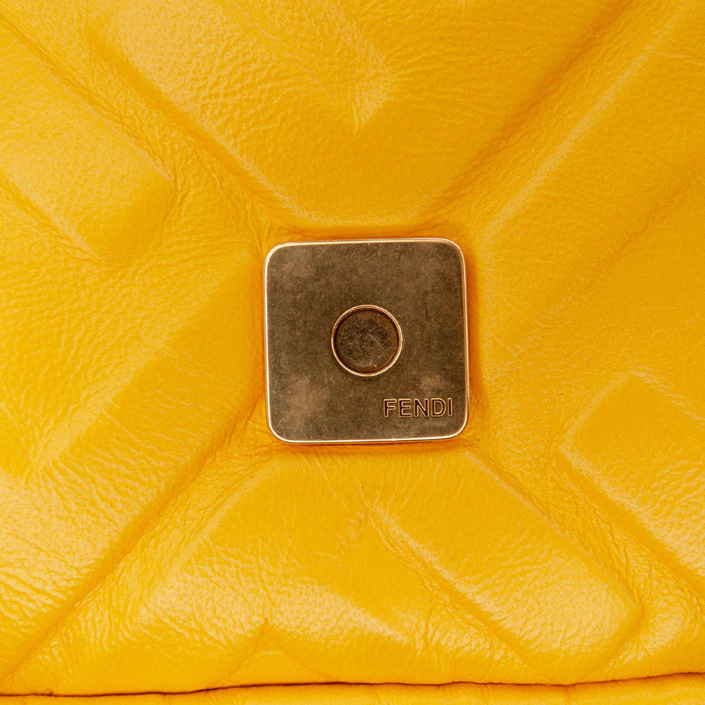 Fendi Mini Zucca Embossed Leather Baguette Satchel