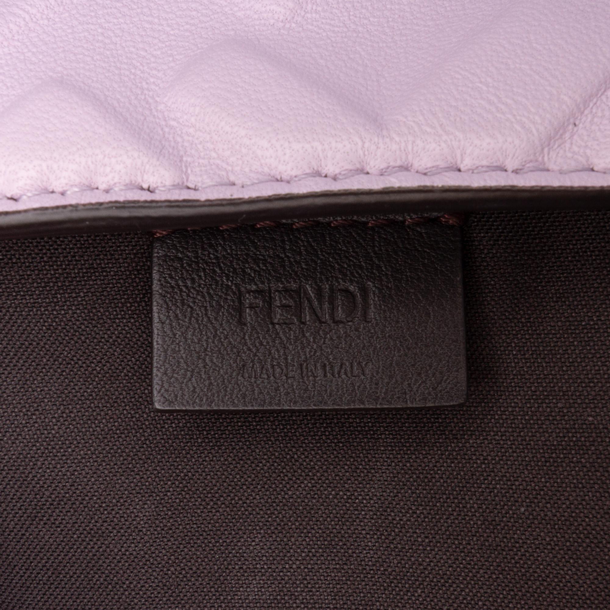 Fendi Mini Zucca Embossed Leather Baguette Satchel