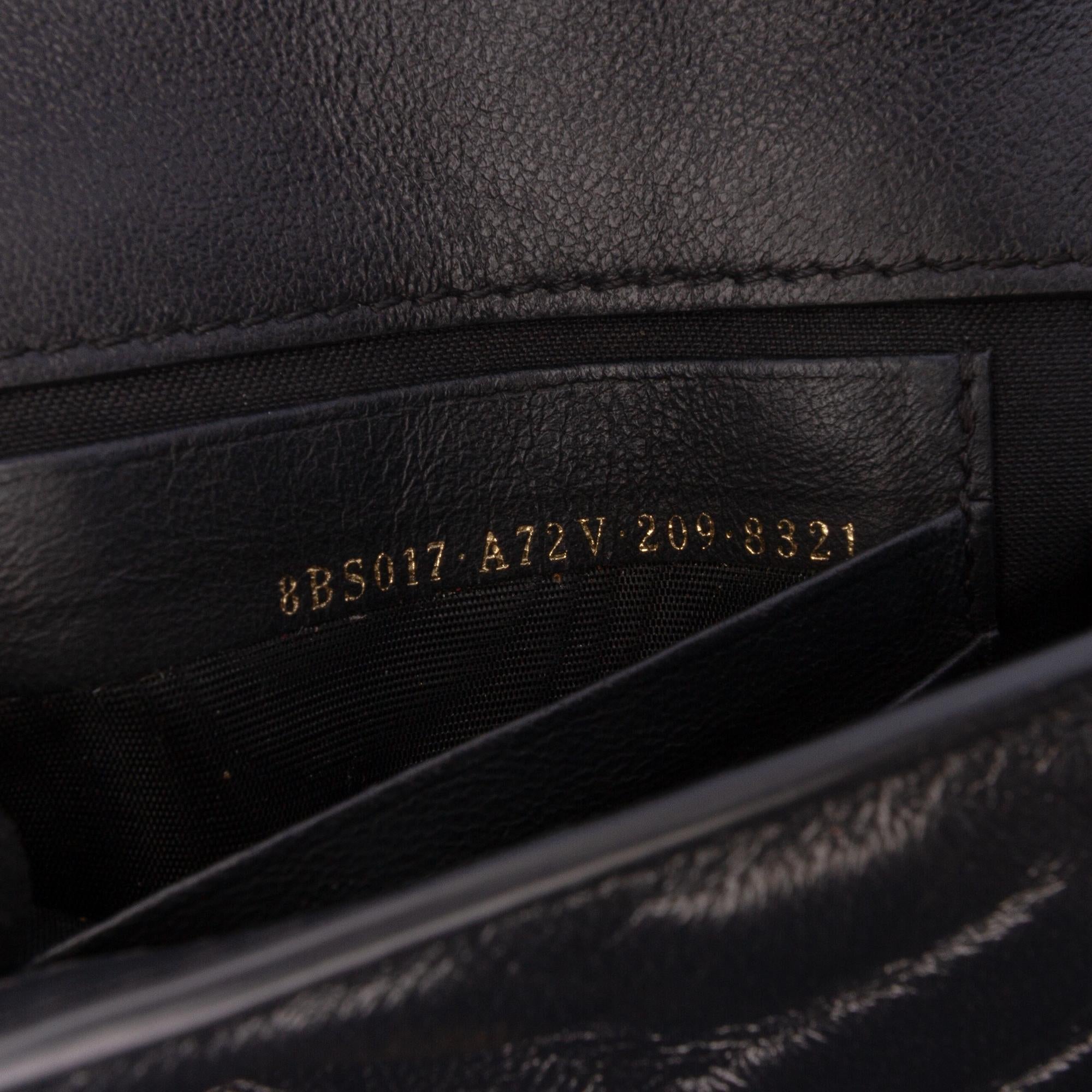 Fendi Mini Zucca Embossed Leather Baguette Satchel