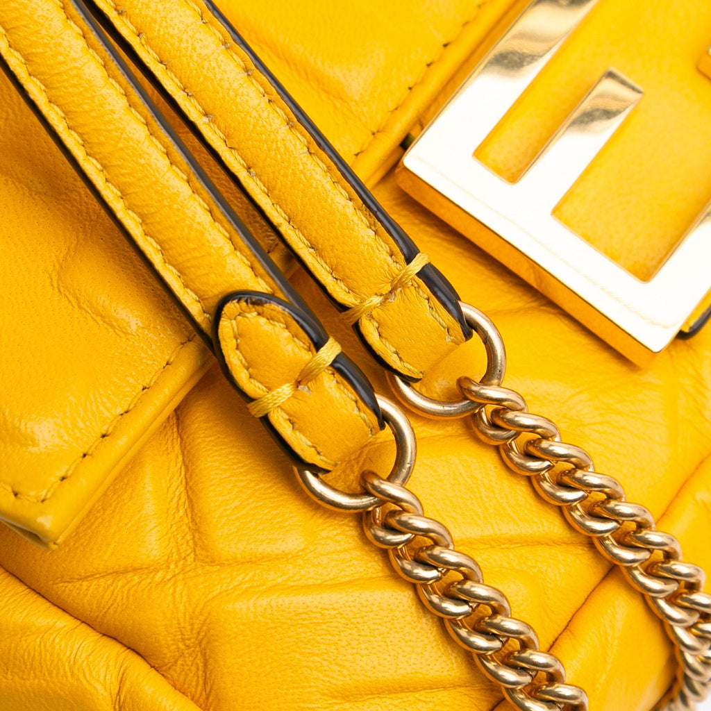 Fendi Mini Zucca Embossed Leather Baguette Satchel
