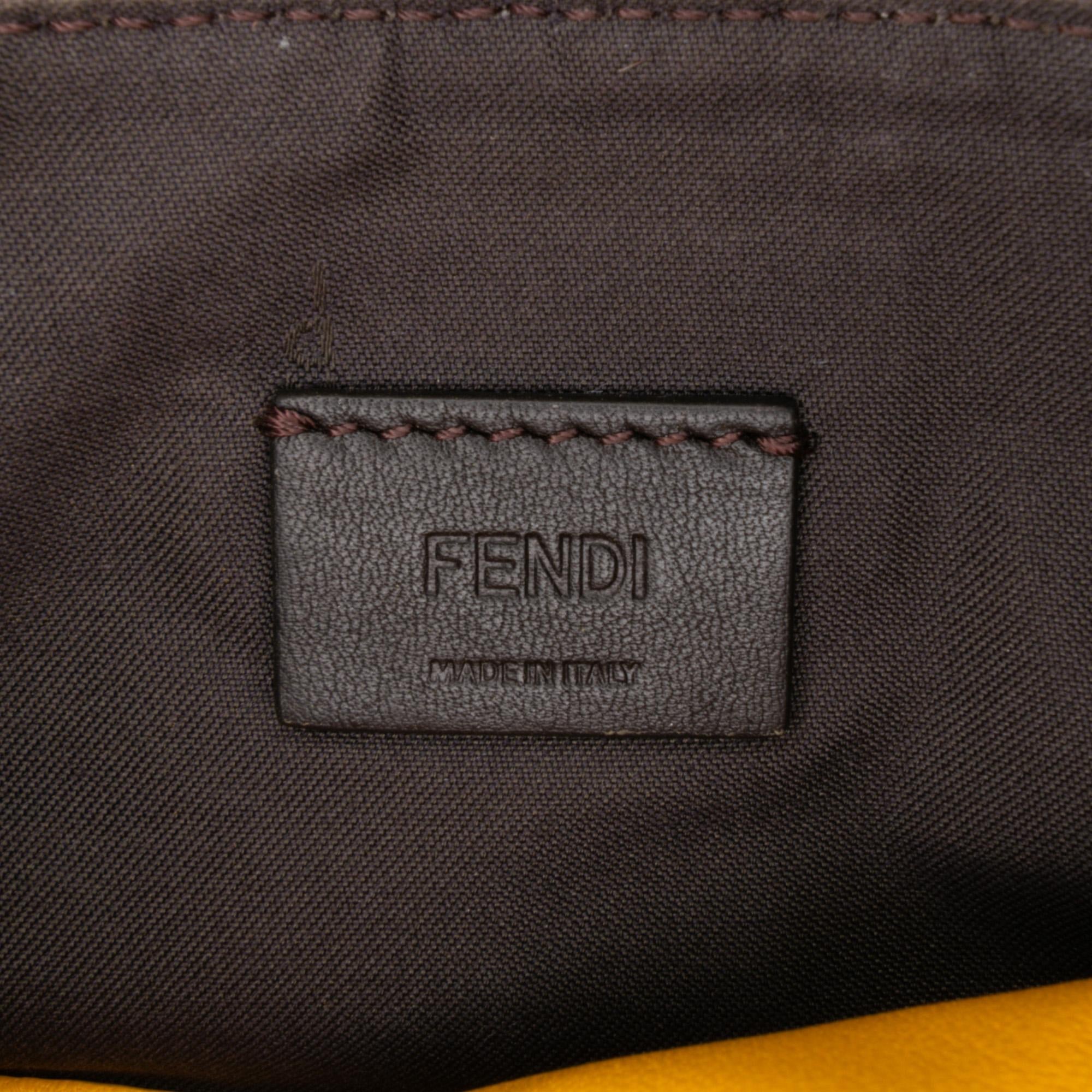 Fendi Mini Zucca Embossed Leather Baguette Satchel