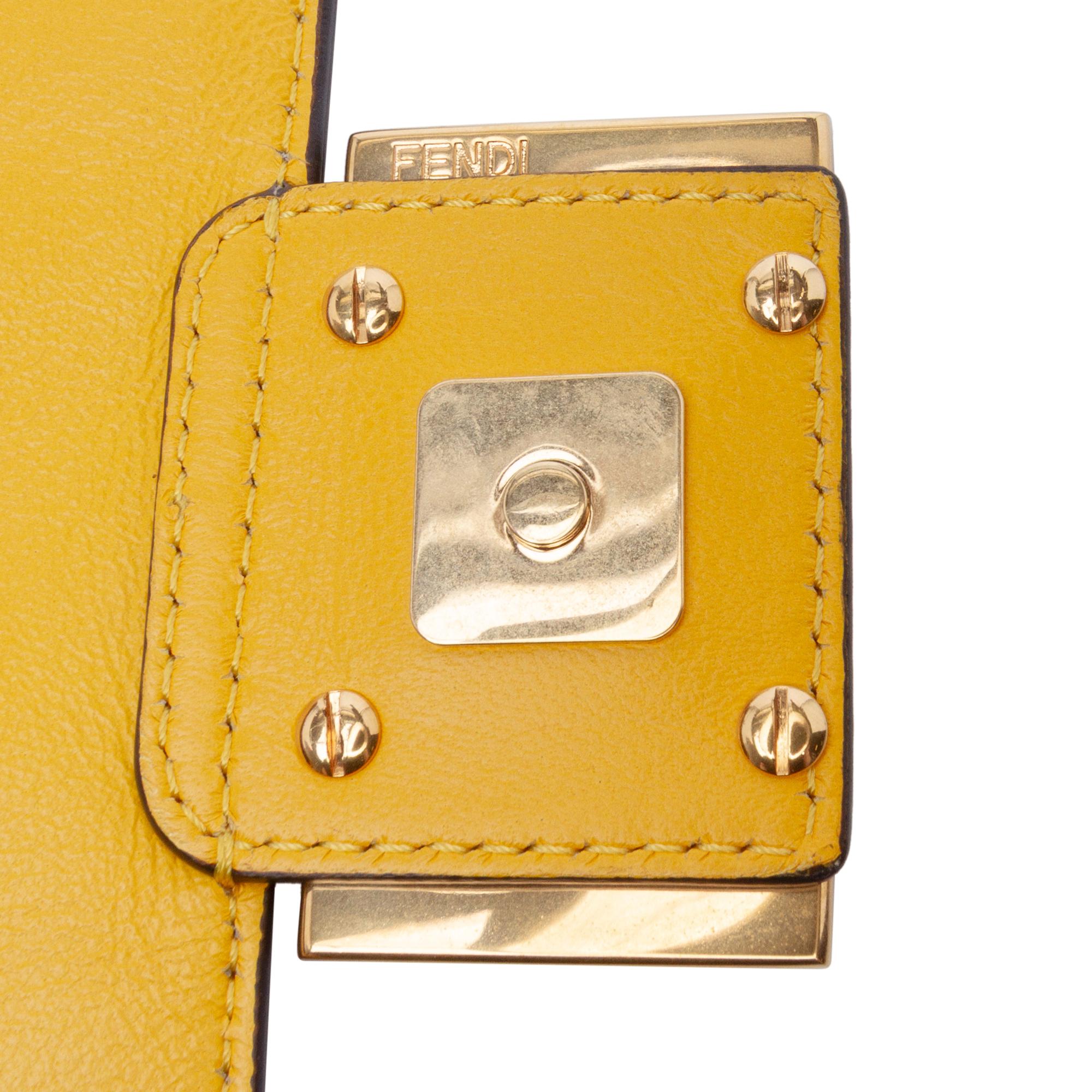 Fendi Mini Zucca Embossed Leather Baguette Satchel