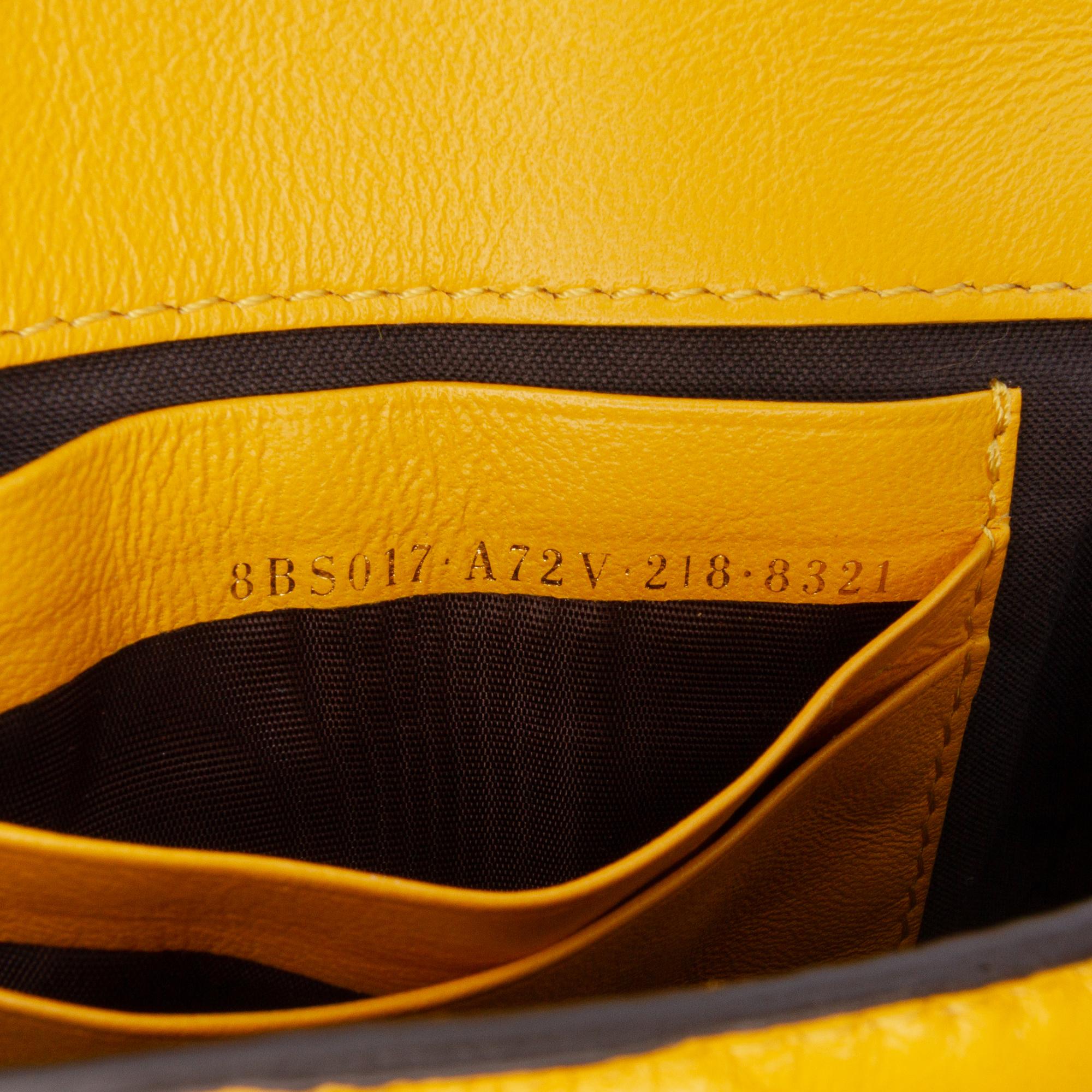 Fendi Mini Zucca Embossed Leather Baguette Satchel