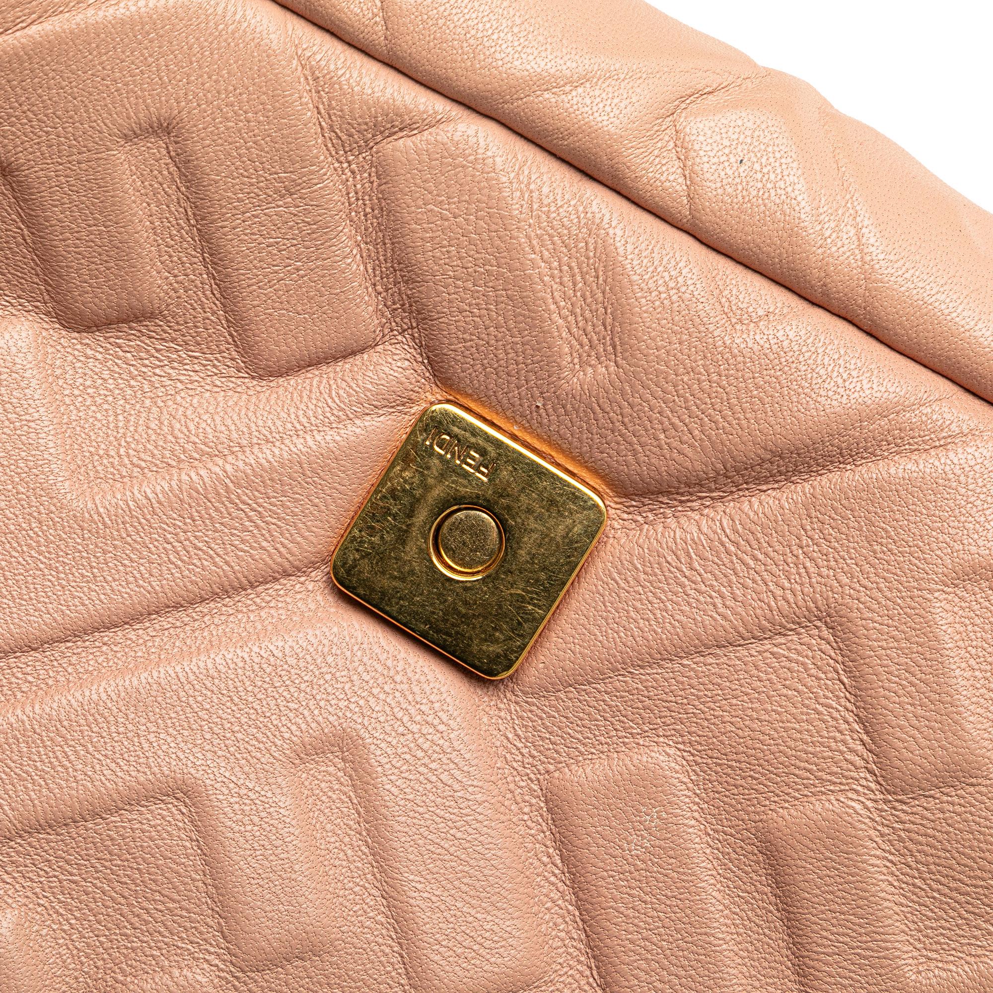 Fendi Mini Zucca Embossed Leather Baguette Satchel