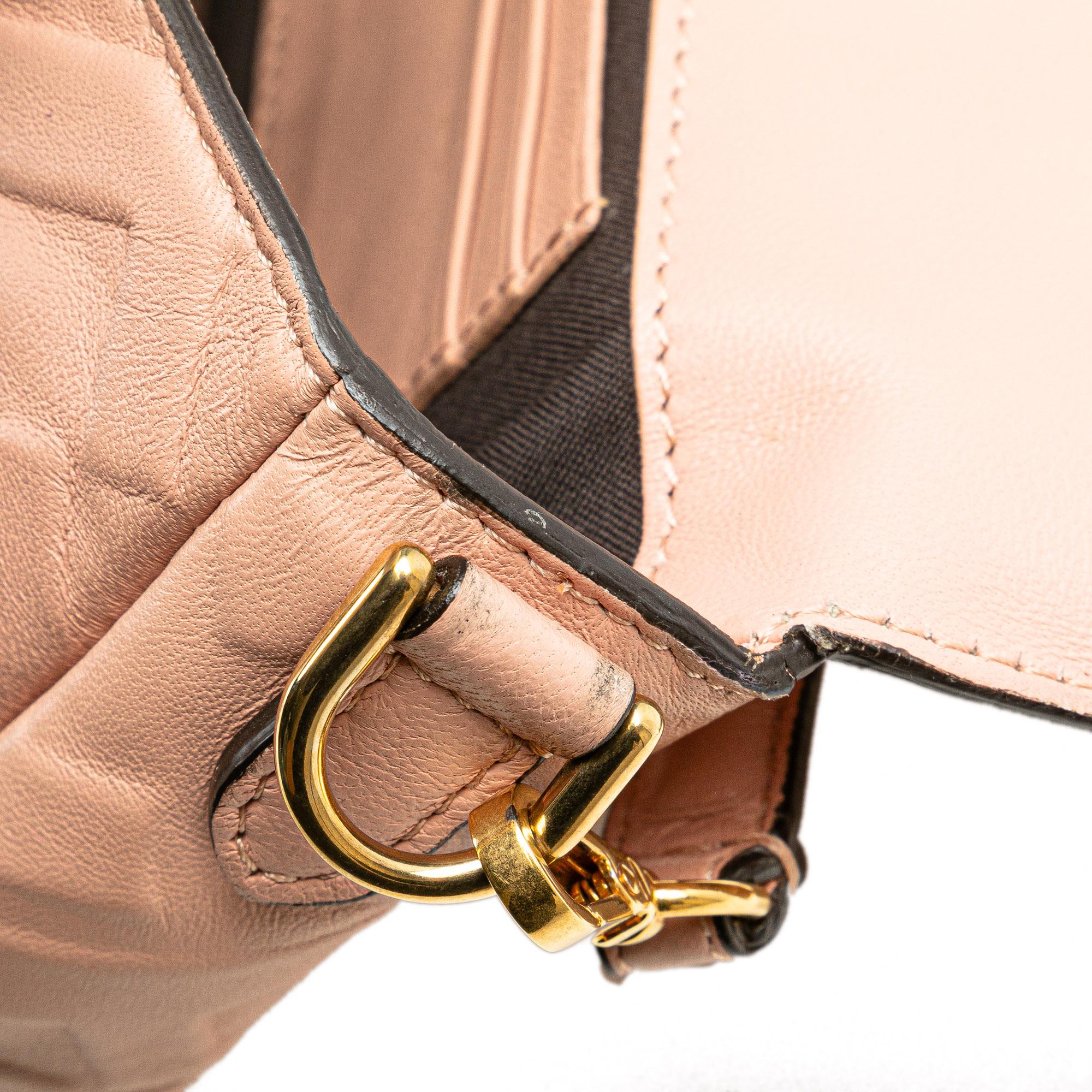 Fendi Mini Zucca Embossed Leather Baguette Satchel