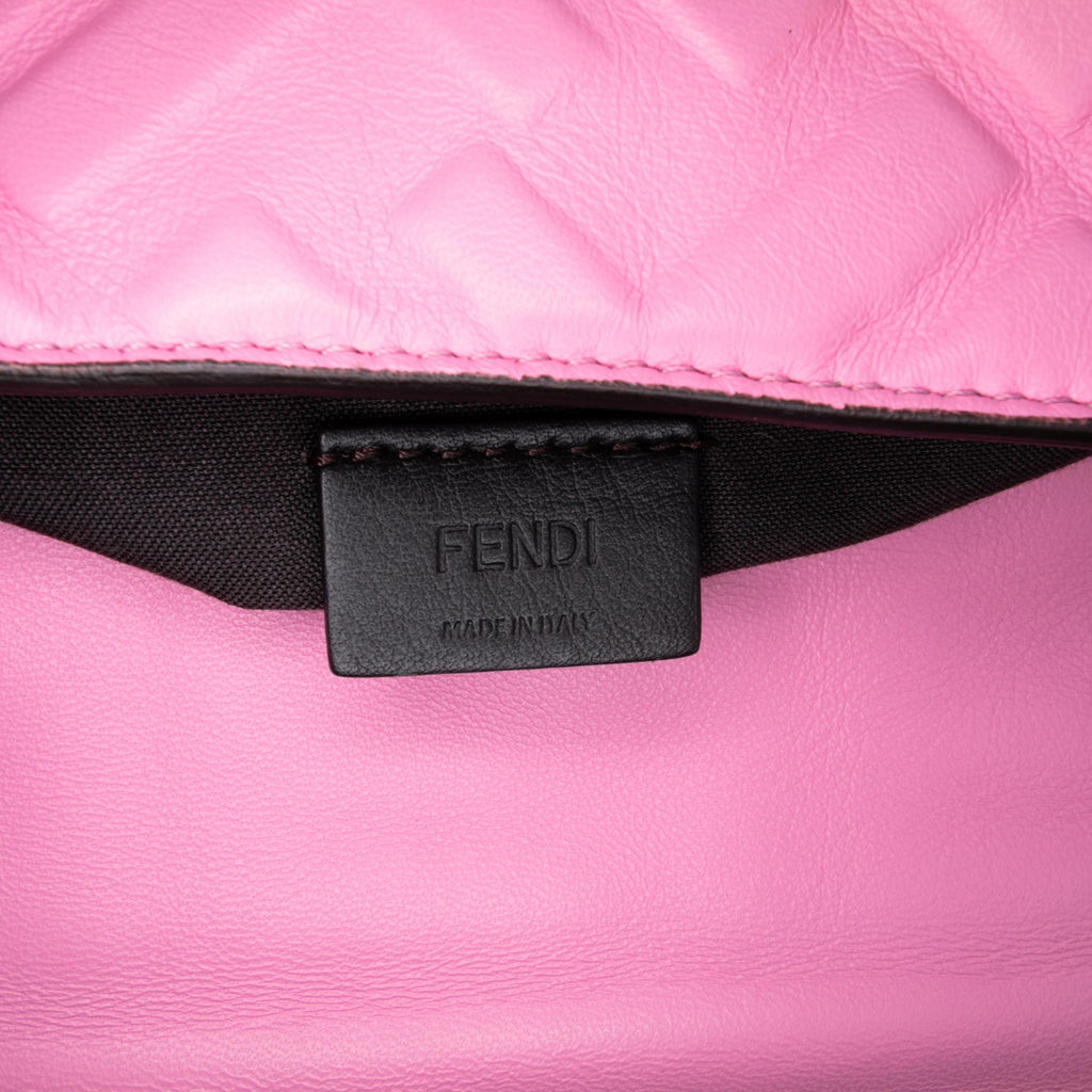 Fendi Mini Zucca Embossed Leather Baguette Satchel