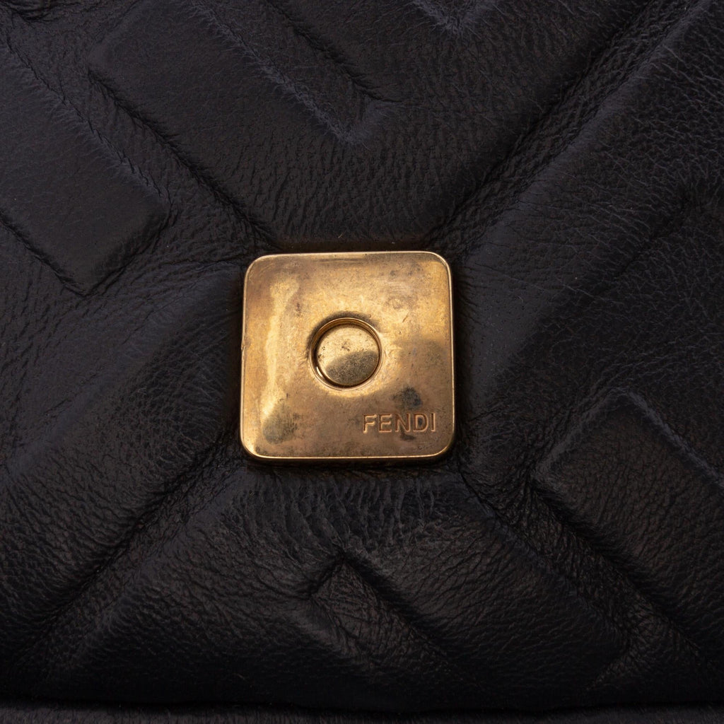 Fendi Mini Zucca Embossed Leather Baguette Satchel