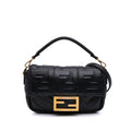 Fendi Mini Zucca Embossed Leather Baguette Satchel