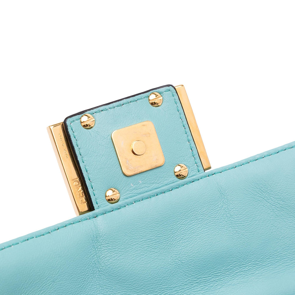 Fendi Mini Zucca Embossed Leather Baguette Satchel