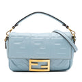 Fendi Mini Zucca Embossed Leather Baguette Satchel