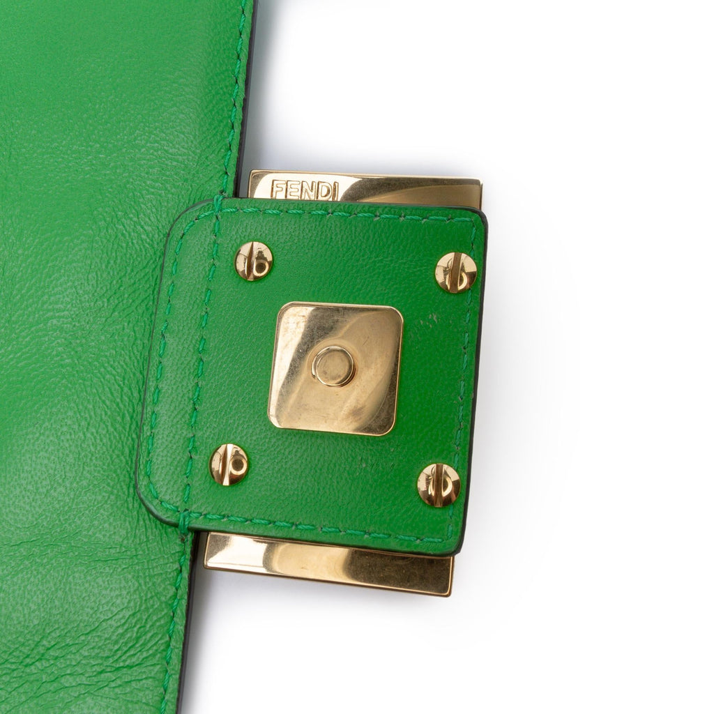 Fendi Mini Zucca Embossed Leather Baguette Satchel
