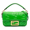Fendi Mini Zucca Embossed Leather Baguette Satchel