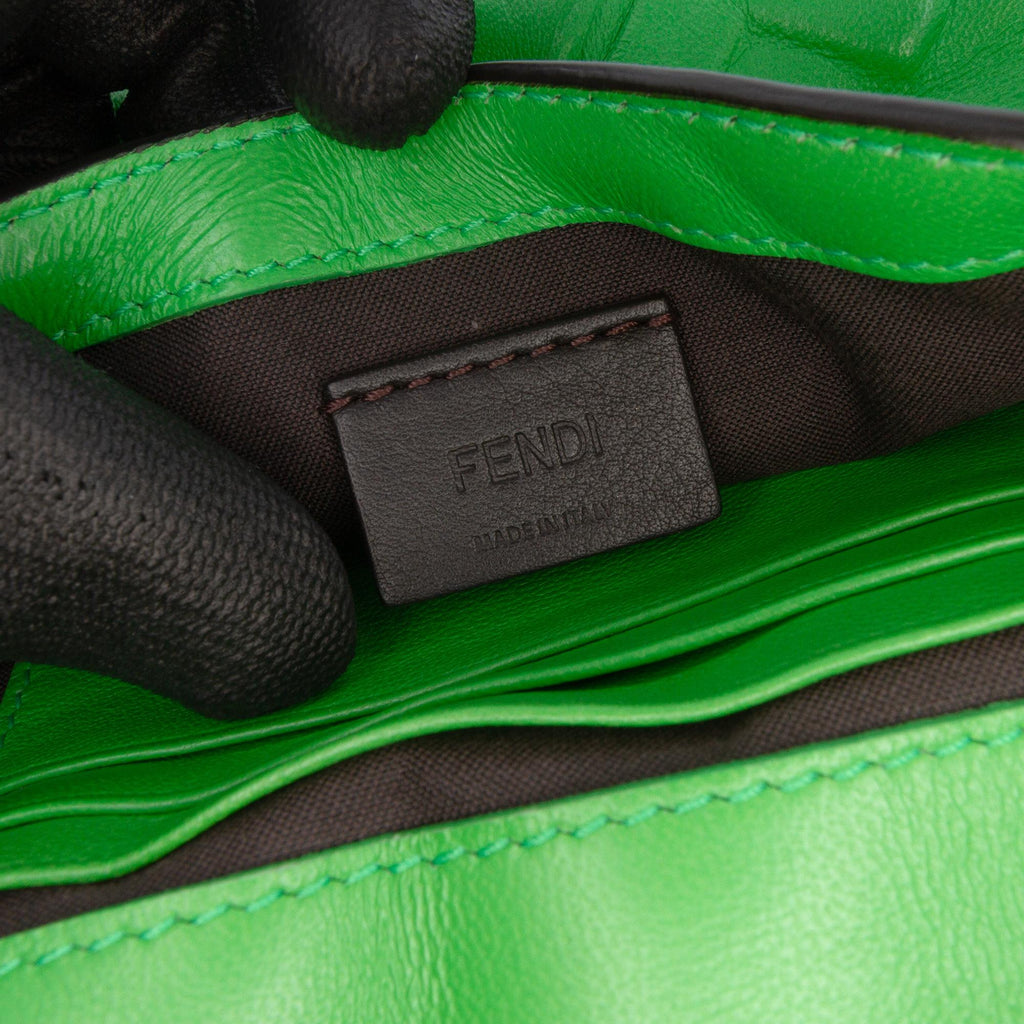 Fendi Mini Zucca Embossed Leather Baguette Satchel