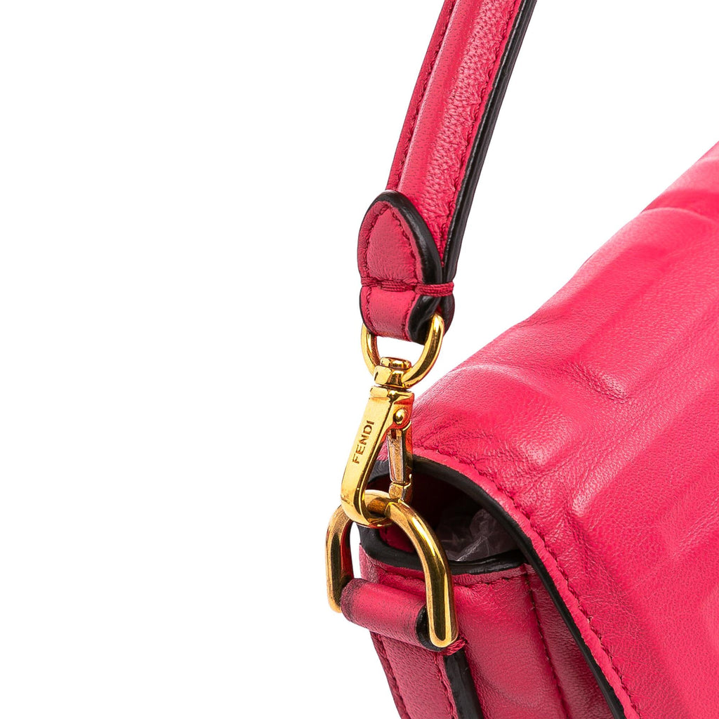 Fendi Mini Zucca Embossed Leather Baguette Satchel