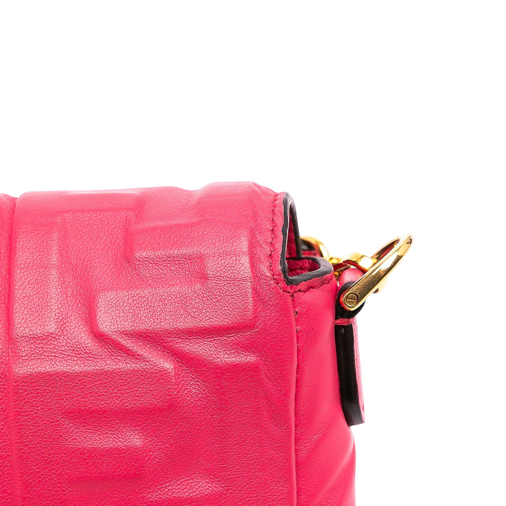 Fendi Mini Zucca Embossed Leather Baguette Satchel