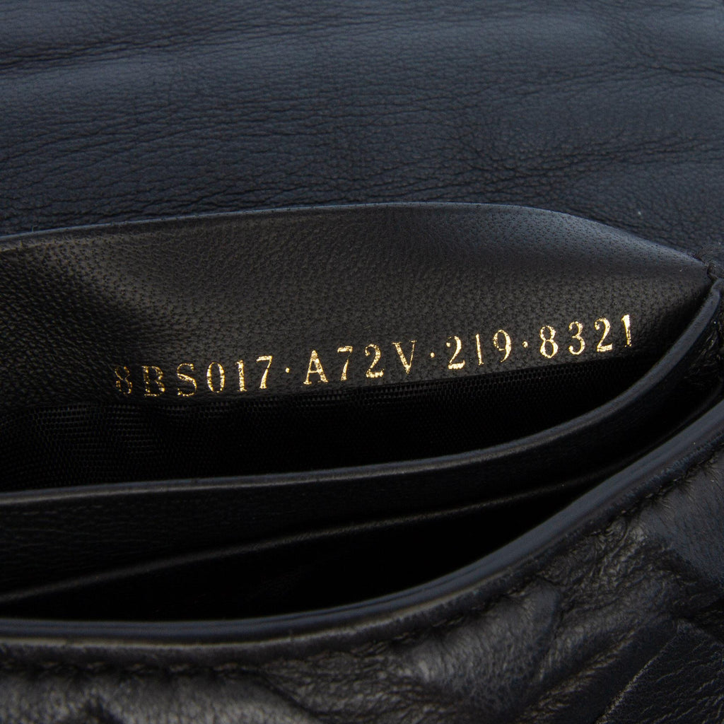 Fendi Mini Zucca Embossed Leather Baguette Satchel