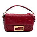 Fendi Mini Zucca Embossed Leather Baguette Satchel