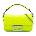 Fendi Mini Zucca Embossed Leather Baguette Satchel