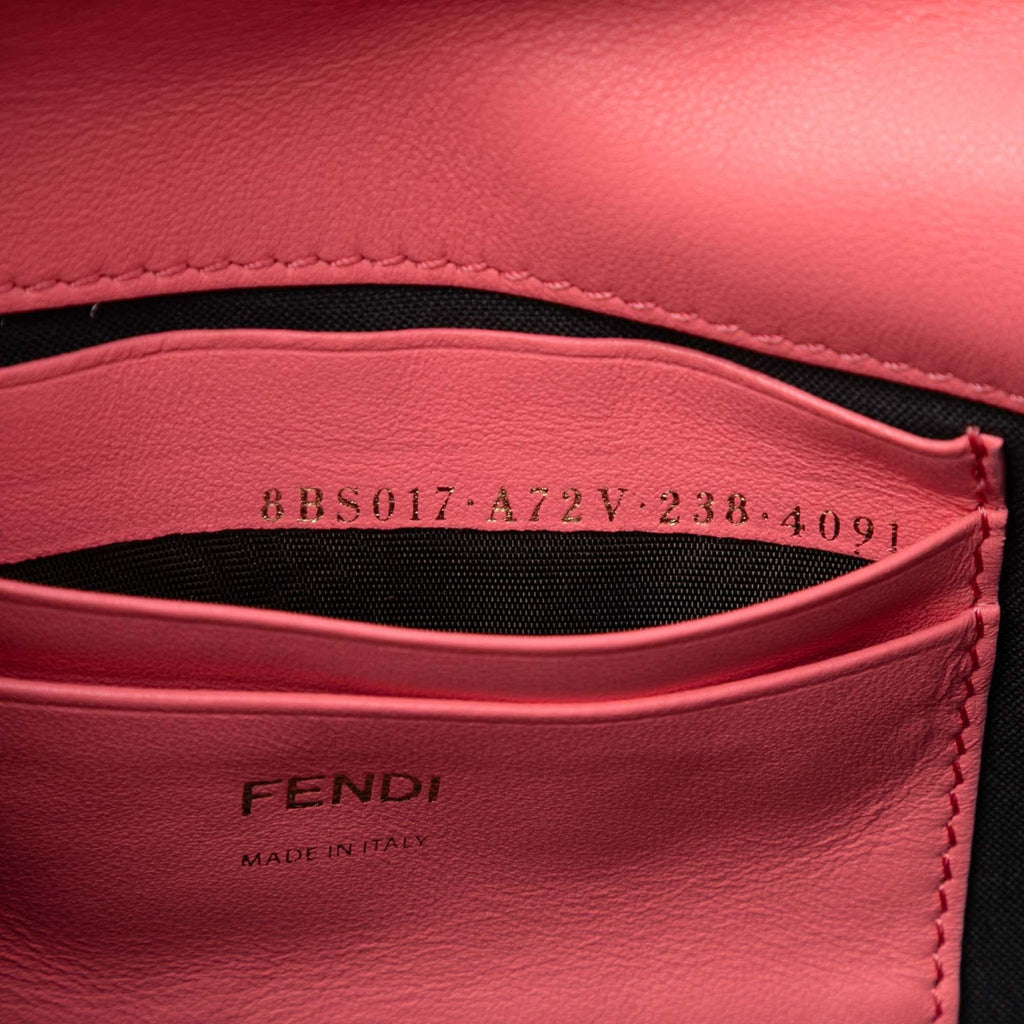 Fendi Mini Zucca Embossed Leather Baguette Satchel