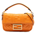 Fendi Mini Zucca Embossed Leather Baguette Satchel