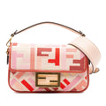 Fendi Mini Zucca Embroidered Baguette Satchel
