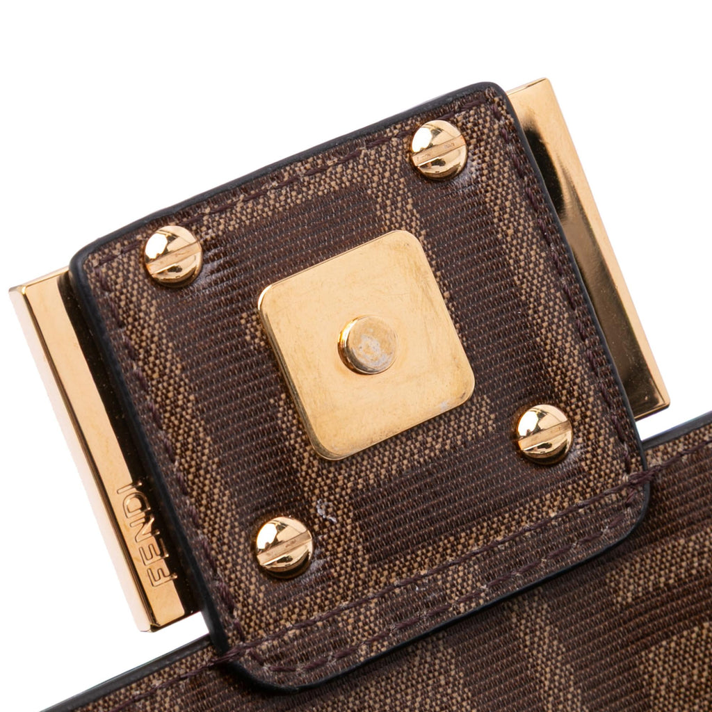 Fendi Mini Zucca Glazed Fabric Cage Baguette Satchel