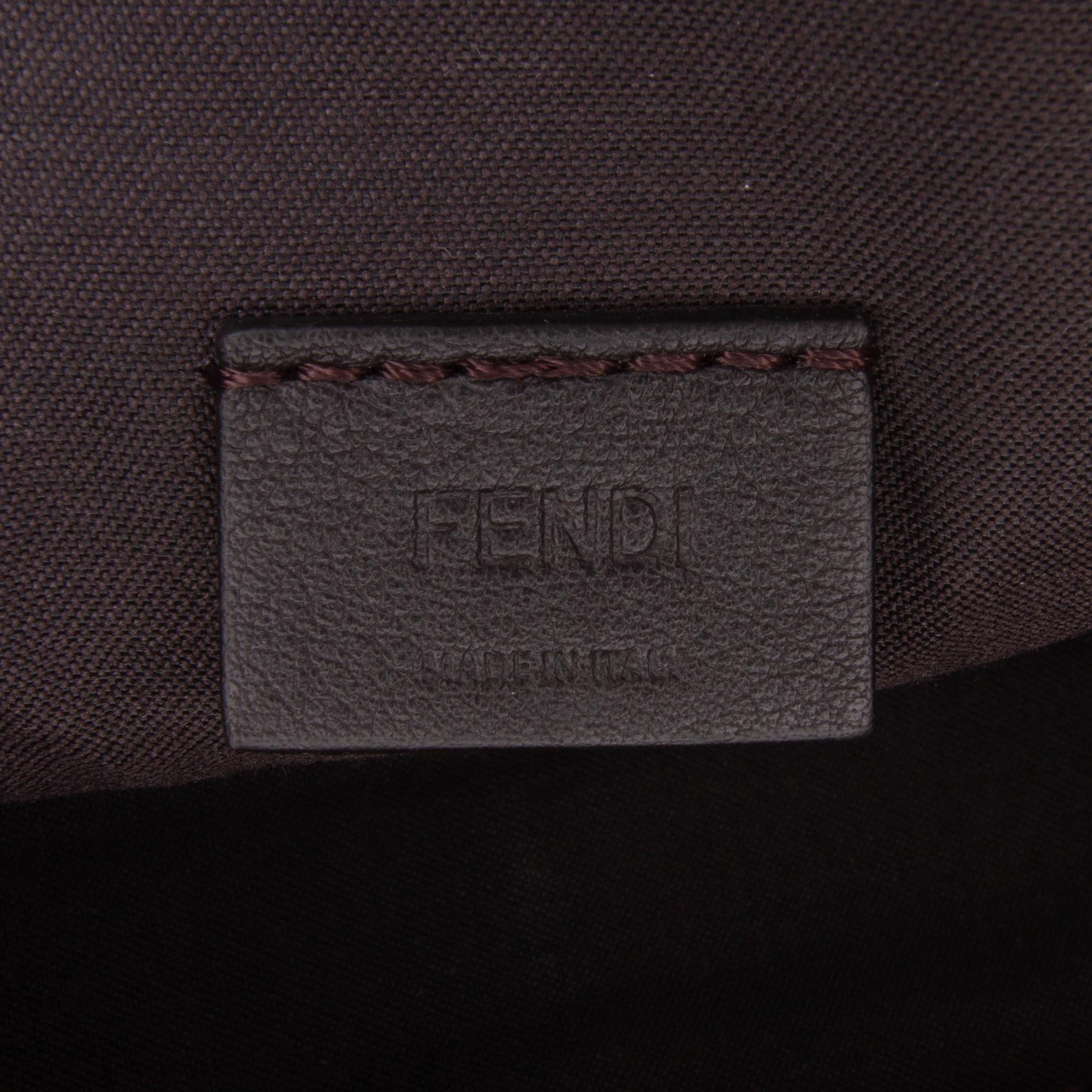 Fendi Mini Zucca Glazed Fabric Cage Baguette Satchel