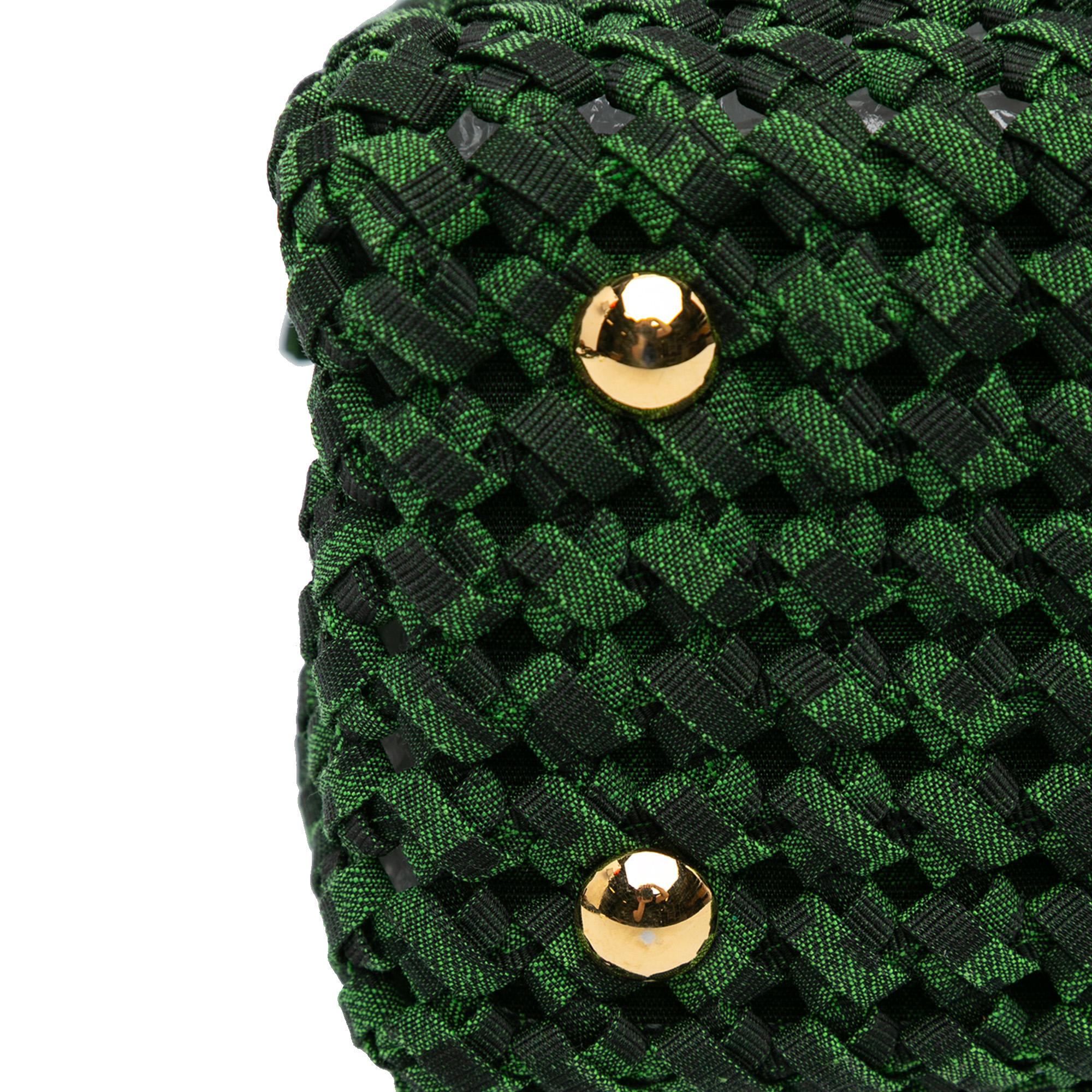 Fendi Mini Zucca Interlaced Canvas Iconic Peekaboo Satchel (SHG-HNjiei)