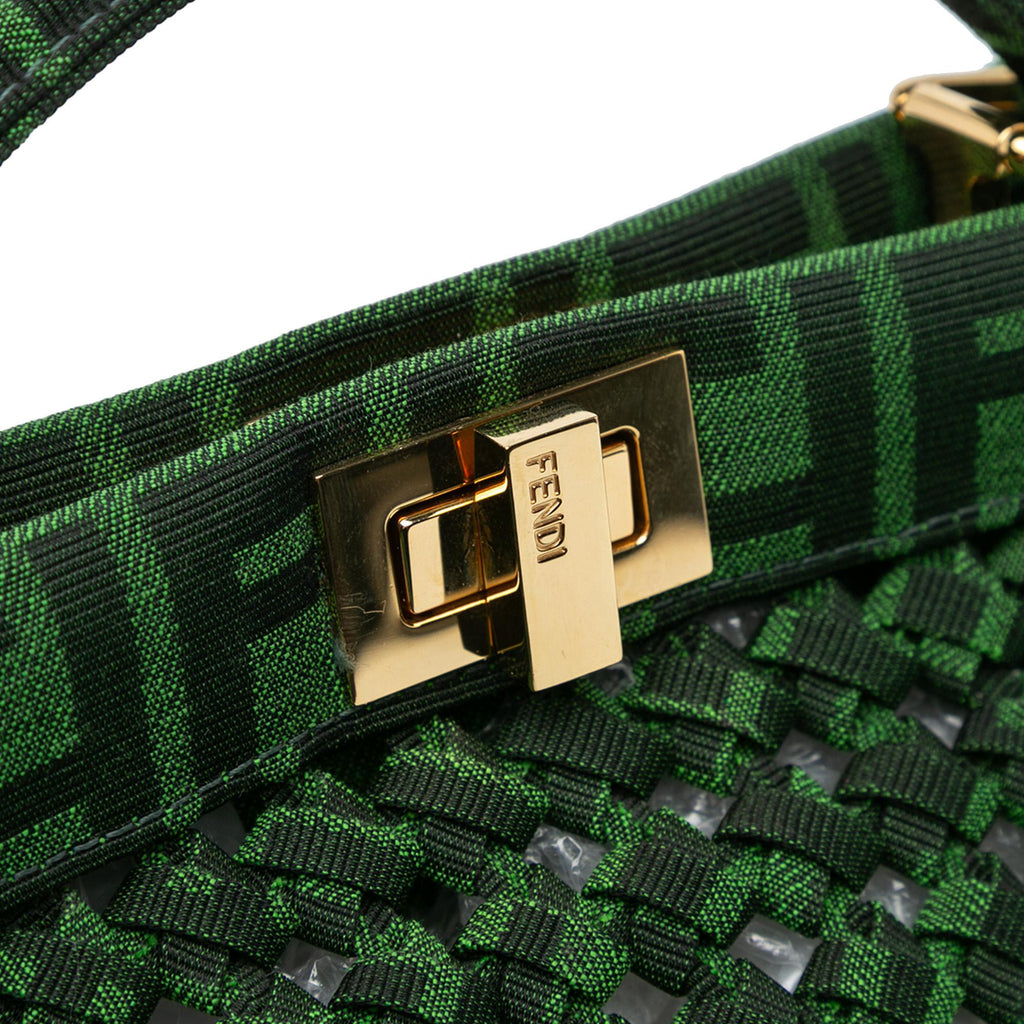 Fendi Mini Zucca Interlaced Canvas Iconic Peekaboo Satchel (SHG-HNjiei)
