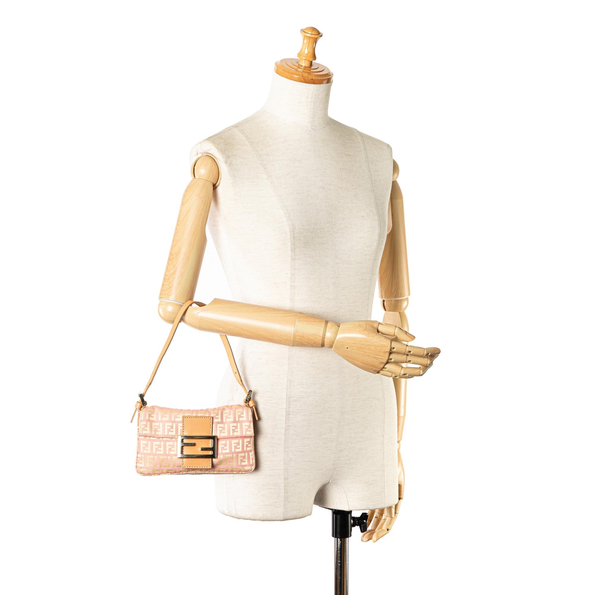 Fendi Mini Zucchino Canvas Baguette (SHG-ezjzrs)