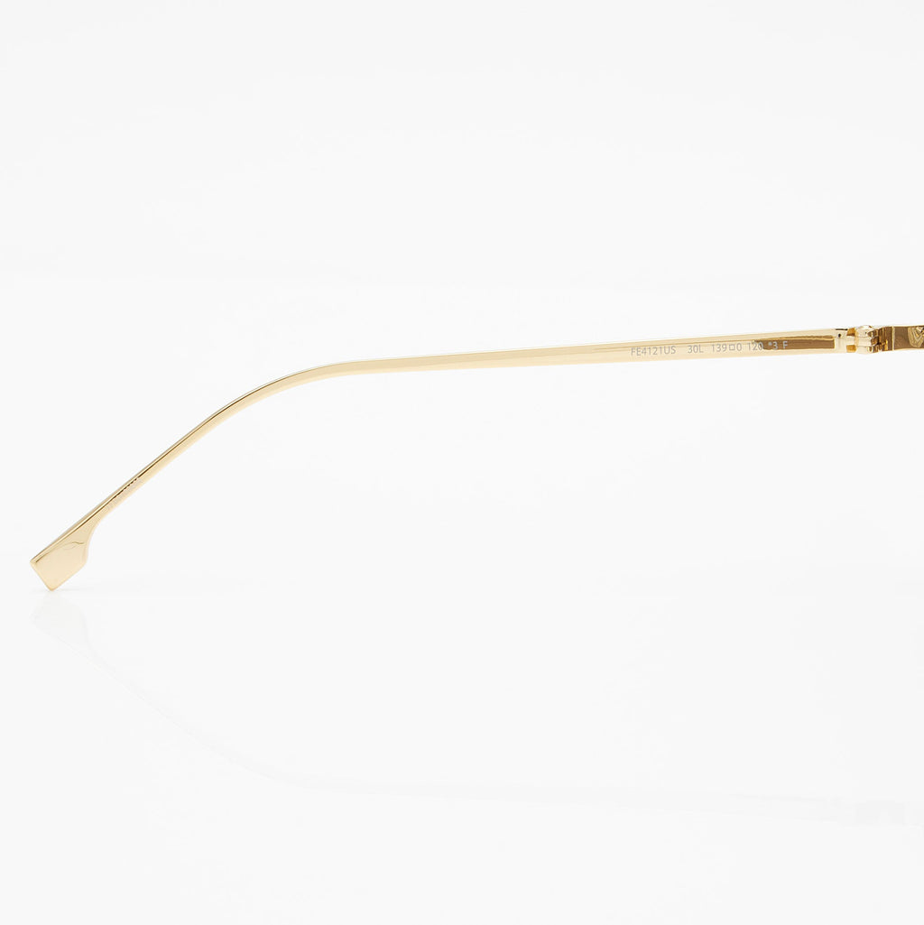 Fendi Mirrored Crystal F Gold Shield Sunglasses