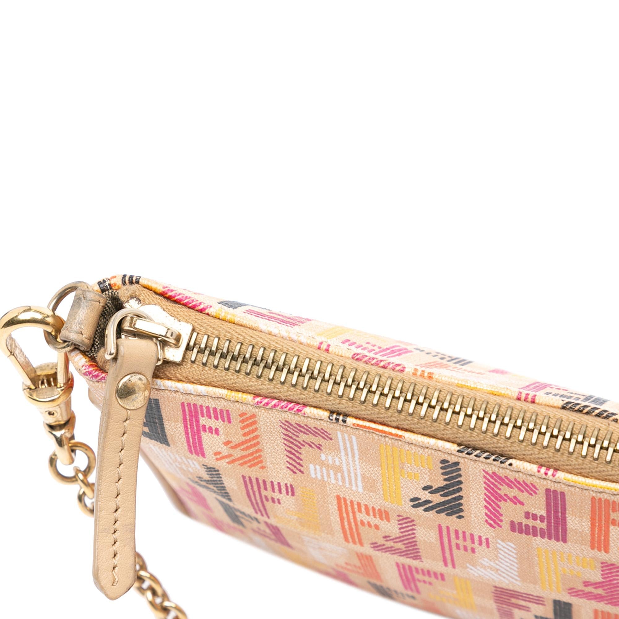 Fendi Multicolor Zucchino Spalmati Chain Pochette
