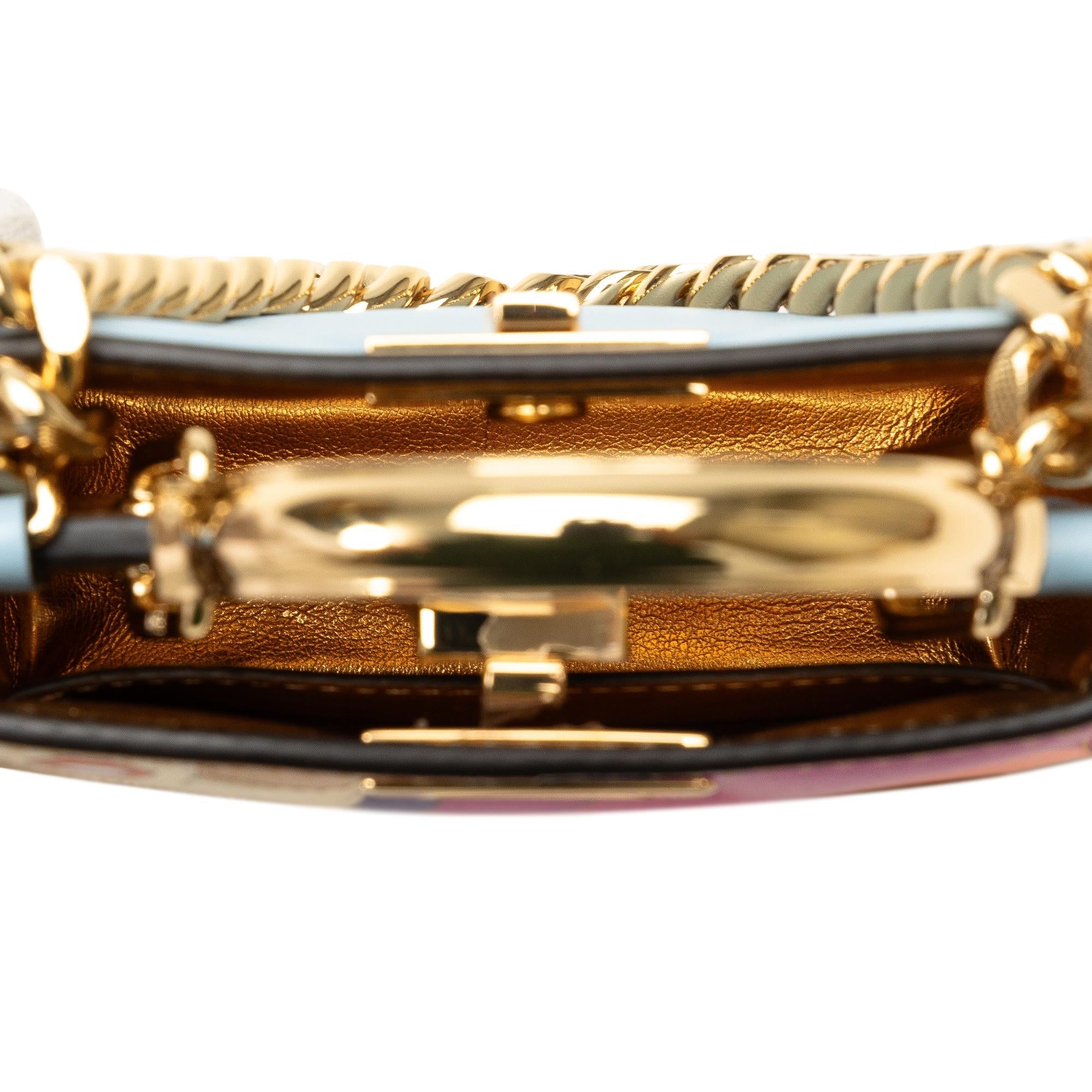 Fendi Nano Rainbow Inlay Peekaboo Satchel