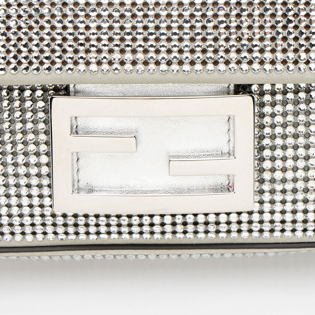 Fendi Nubuck Crystal Mini Baguette (SHF-euHxV9)