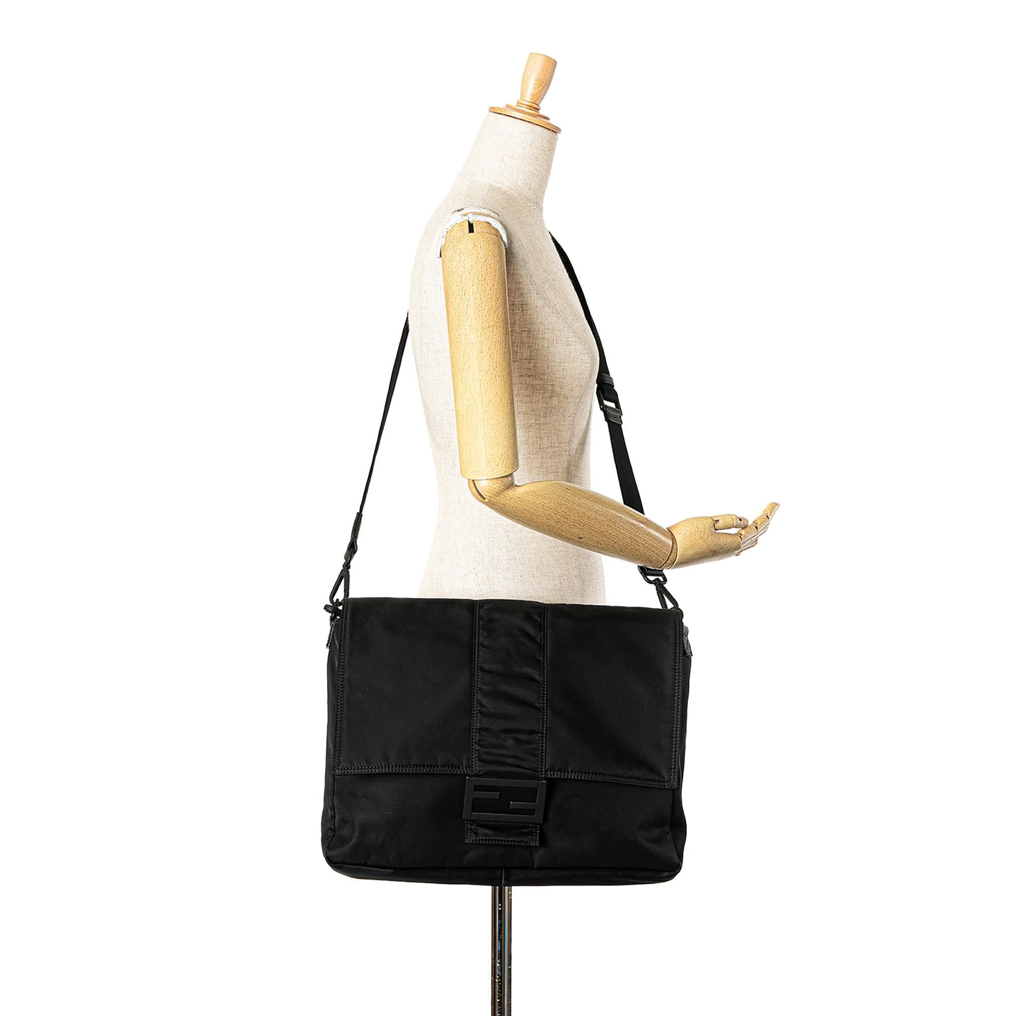 Fendi Nylon Baguette Messenger Bag