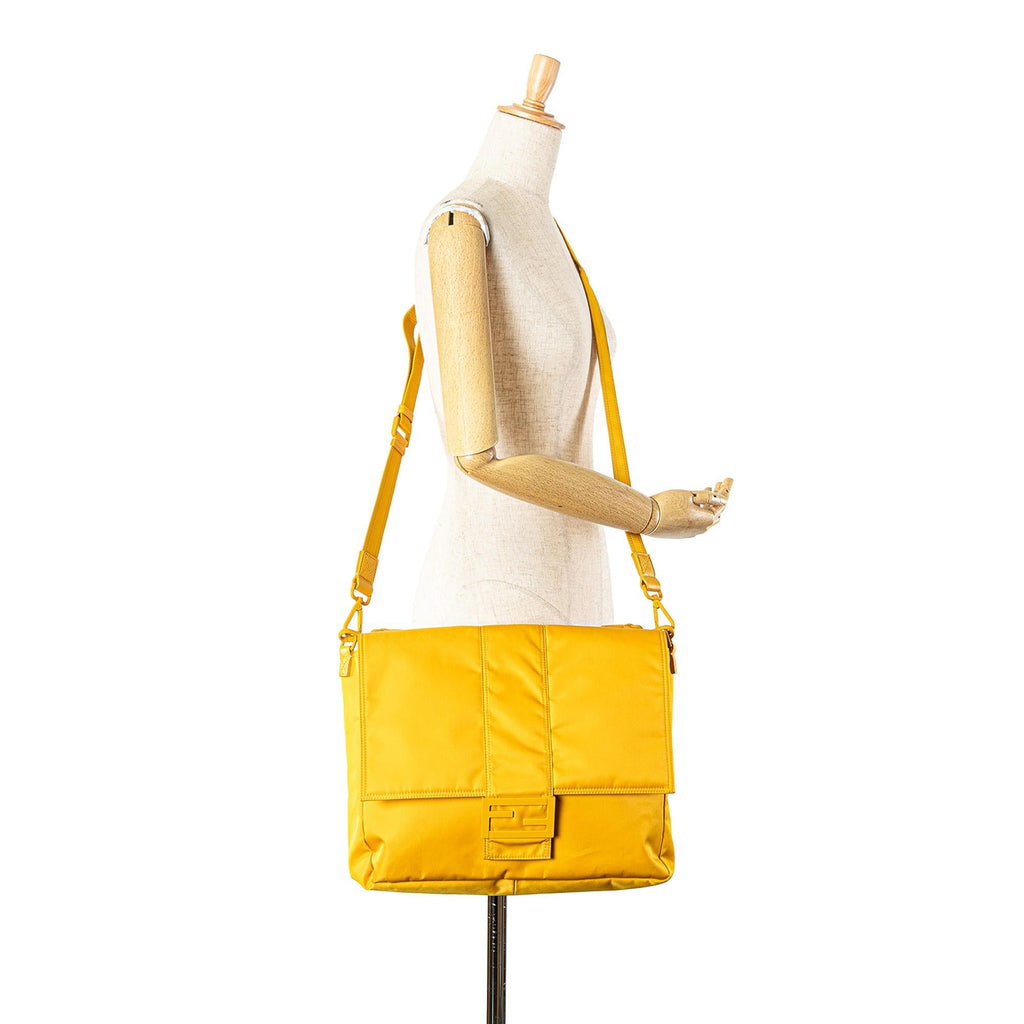 Fendi Nylon Baguette Messenger Bag