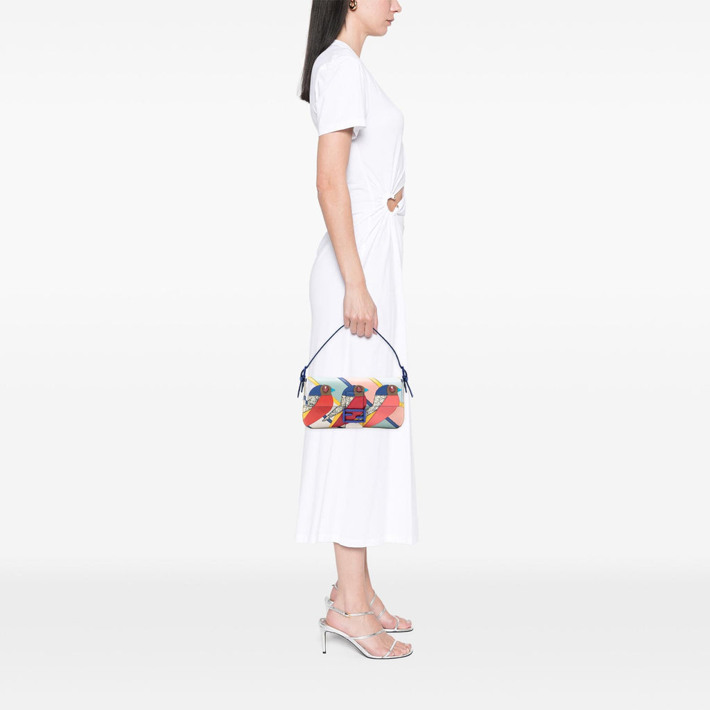 Fendi Patchwork Leather QuTweet Bird Baguette