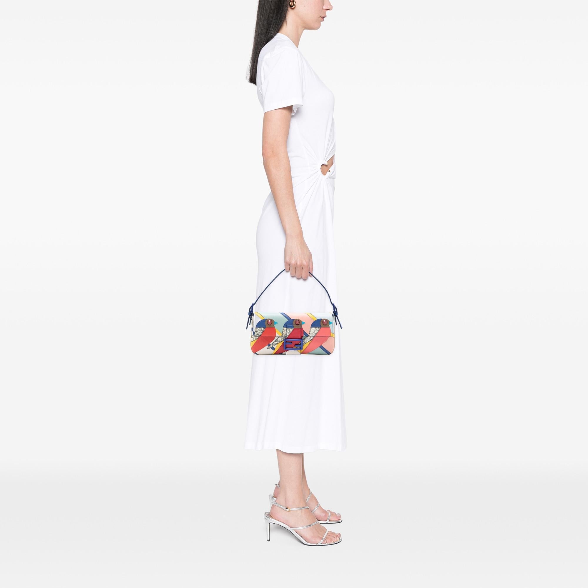 Fendi Patchwork Leather QuTweet Bird Baguette