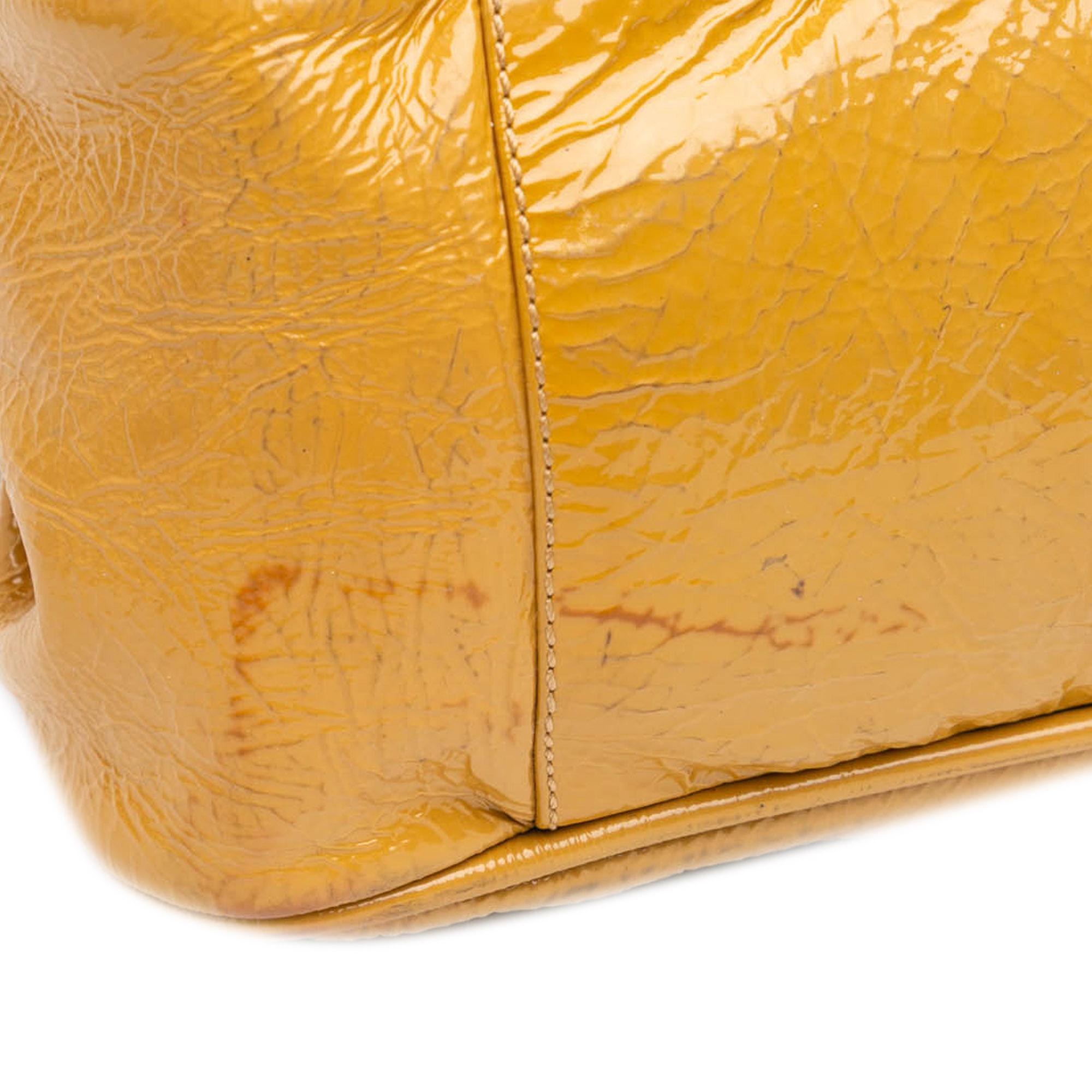 Fendi Patent Leather Push Lock Satchel
